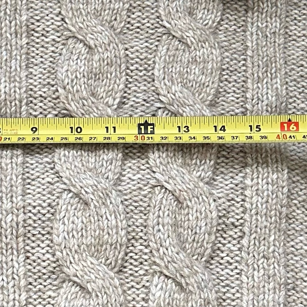 Karen Kane Heather Gray Cable Knit Funnel neck Sweater Fishermen new - Picture 5 of 6